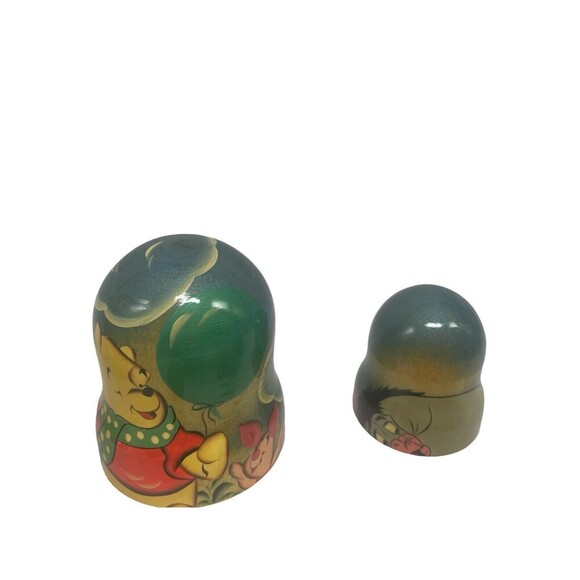 VTG WOODEN DISNEY WINNIE THE POOH TIGGER HAND PAINTED NESTING DOLLS 5 pc RARE - Picture 3 of 16